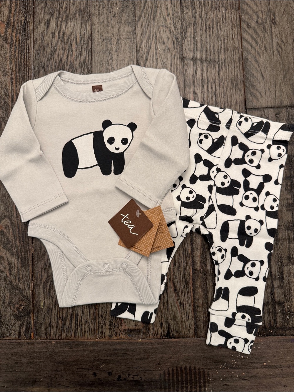Tea Collection Panda Bodysuit & Pant Baby Outfit